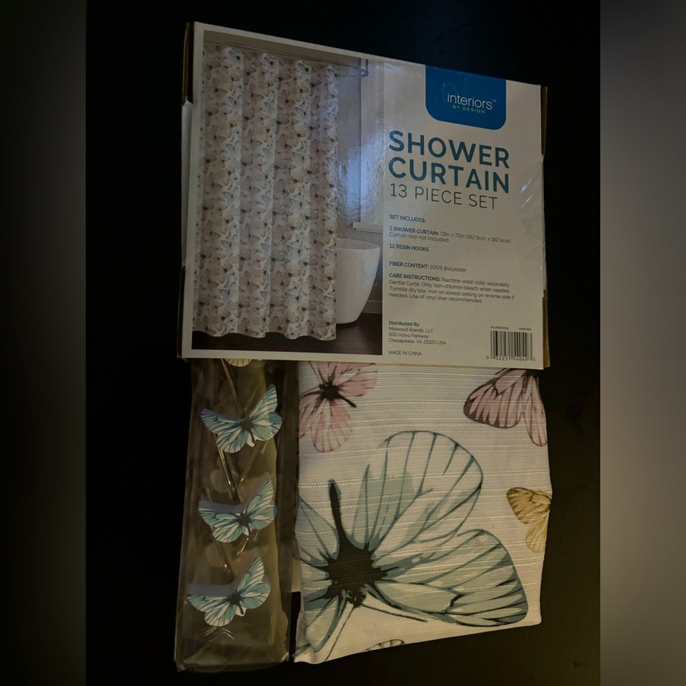 Butterfly shower curtain